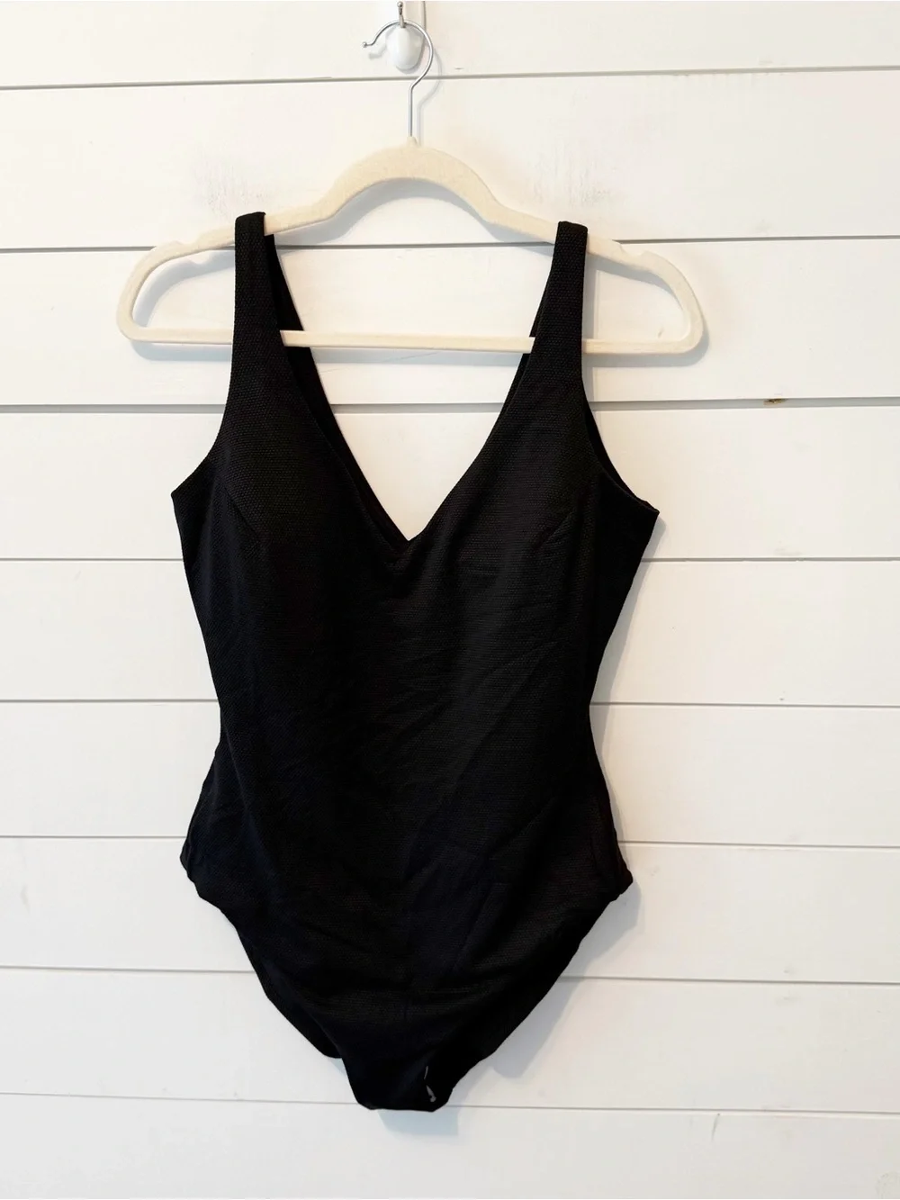 NWOTs Spanx | SPANXshape Swim Pique Plunge One-Piece in Black Size XL